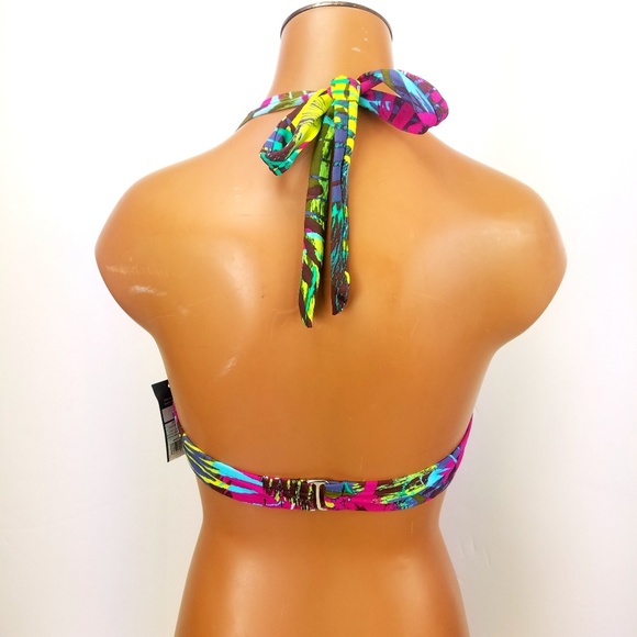 Mossimo Swimsuit Push Up Bikini Halter Floral Top - Picture 2 of 3